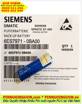 Pin Siemens 6ES7971-0BA00; Pin nuôi nguồn PLC Siemens 6ES7971-0BA00 lithium 3.6v AA 2400mAh _Xuất xứ Israel